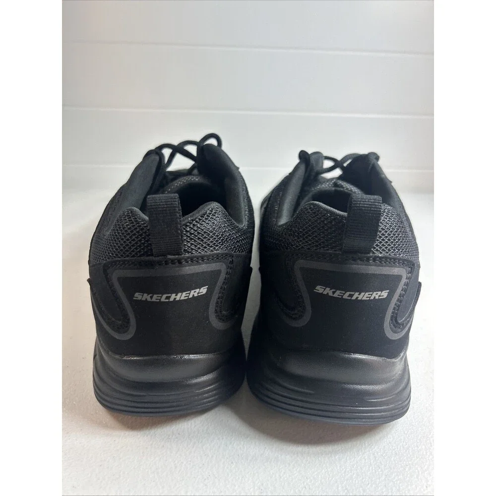 Skechers Men’s Sneakers Size 12 Wide Black MemoryFoam Black Lace Up Light
